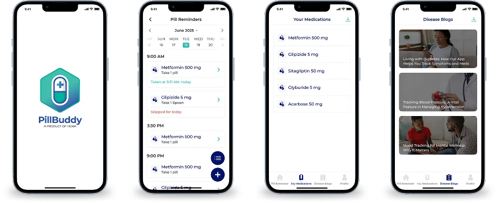 PillBuddy mobile app overview