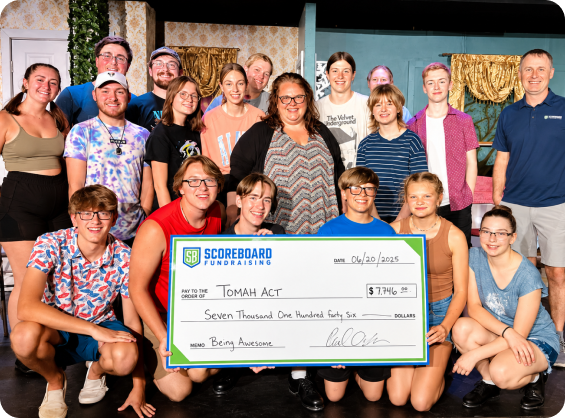 Scoreboard fundraising team