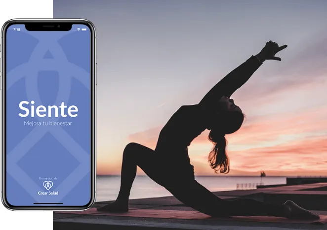 UI mockup of Siente, an app developed by Square Root Solutions in Galway that encourages users to cultivate healthy habits and practice meditation.